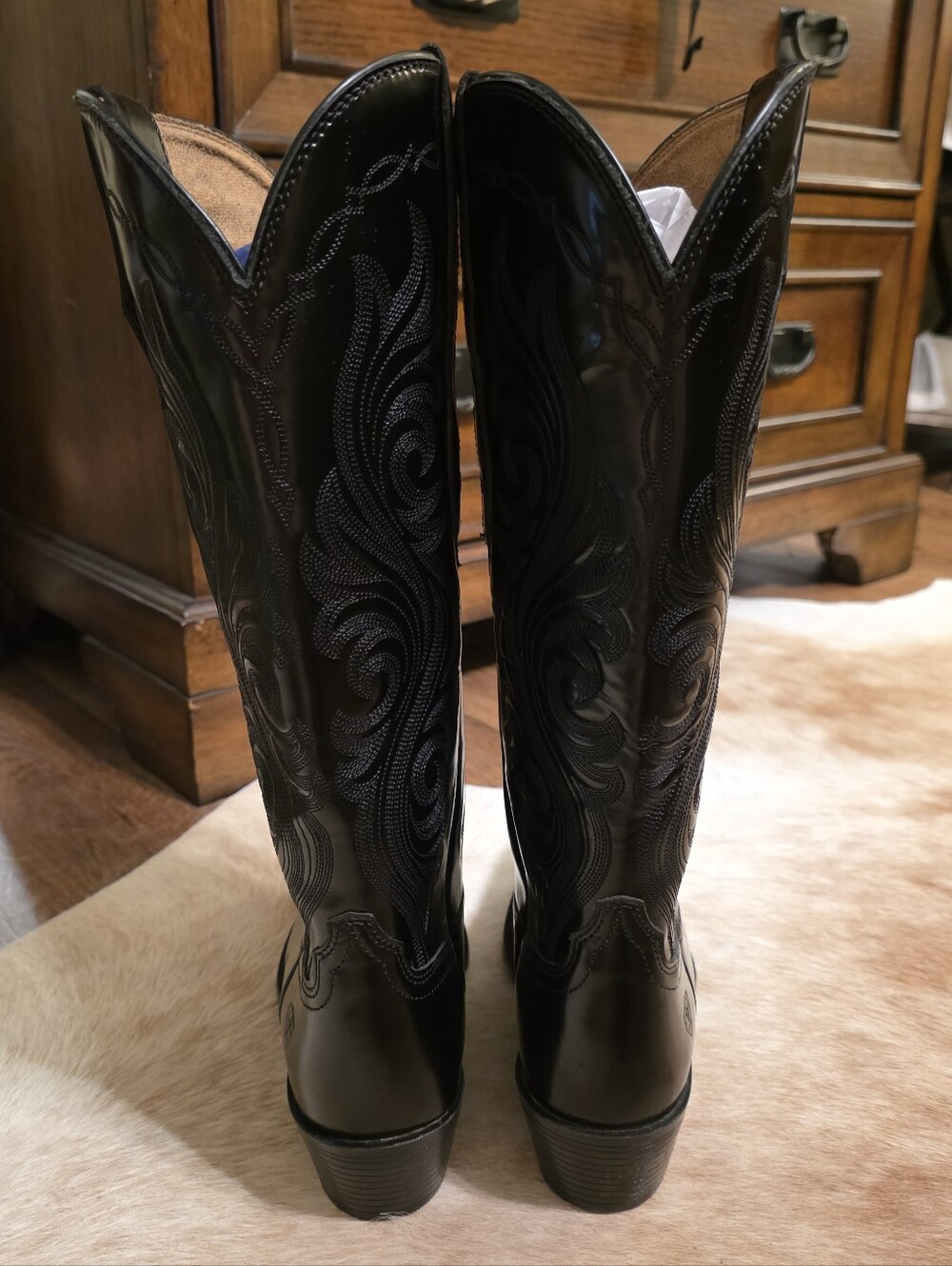 Ariat Women Taytum X Toe Western Boot Glossy Black, Size 7.5, NWOT - Picture 4 of 16